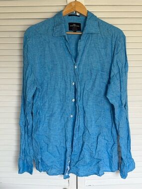 Rodd & Gunn Light Blue Italian Linen Collared Shirt